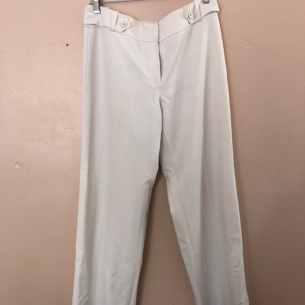 White Wide-Leg Dress Pants